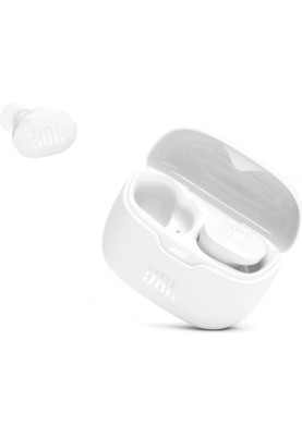 Навушники бездротові JBL Tune Buds, White, Bluetooth, мікрофон, акумулятор 70 mAh, чохол з функцією зарядки, технологія "JBL Pure Bass Sound" (JBLTBUDSWHT)