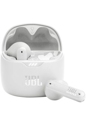 Навушники бездротові JBL Tune Flex, White, Bluetooth, мікрофон, акумулятор 55 mAh, чохол з функцією зарядки, технологія "JBL Pure Bass Sound" (JBLTFLEXWHT)