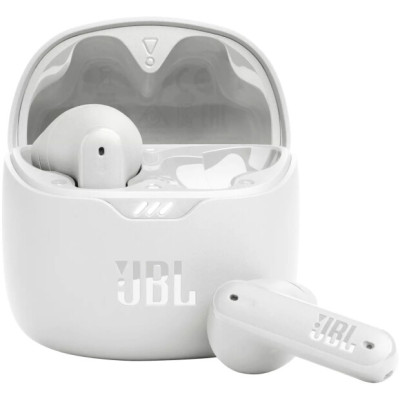 Навушники бездротові JBL Tune Flex, White, Bluetooth, мікрофон, акумулятор 55 mAh, чохол з функцією зарядки, технологія "JBL Pure Bass Sound" (JBLTFLEXWHT)