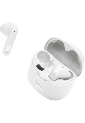 Навушники бездротові JBL Tune Flex, White, Bluetooth, мікрофон, акумулятор 55 mAh, чохол з функцією зарядки, технологія "JBL Pure Bass Sound" (JBLTFLEXWHT)