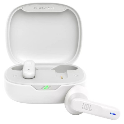 Навушники JBL Wave Flex, White, Bluetooth, мікрофон, чохол з функцією зарядки (JBLWFLEXWHT)