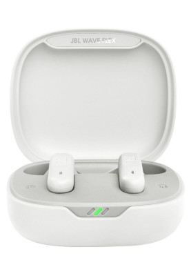 Навушники JBL Wave Flex, White, Bluetooth, мікрофон, чохол з функцією зарядки (JBLWFLEXWHT)