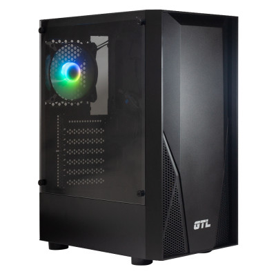 Корпус GTL Gaming 1906 "Predator", Black, без БЖ, Mid Tower, ATX/Micro ATX/Mini ITX, CPU - 150 мм, VGA - 320, 2xUSB 2.0, 1xUSB 3.0, 1x120 мм Fan RGB, 370x190x435 мм, 3.6 кг, 0.45 мм, метал, пластик, загартоване скло