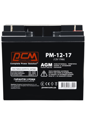 Батарея для ДБЖ 12В 17Аг PowerCom PM1217AGM 170х80х180 мм AGM