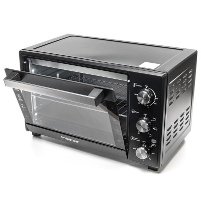 Електродуховка Holmer HEO-242C, Black, 1700w, 42л, конвекція, в комплекті деко з антипригарним покриттям та решітка гриль, індикатор роботи, таймер, 100°С-250°С, фіксація відкритого положення дверцят