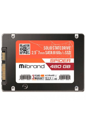 Твердотільний накопичувач 480Gb, Mibrand Spider, SATA3, 2.5", 3D TLC, 550/460 MB/s (MI2.5SSD/SP480GBST)
