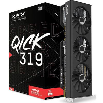 Відеокарта Radeon RX 7800 XT, XFX, SPEEDSTER QICK319, 16Gb GDDR6, 256-bit, HDMI/3xDP, 2430/19500 MHz, 2x8-pin (RX-78TQICKF9)