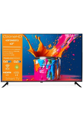 Телевізор 43" OzoneHD 43FSN93T2, LED Full HD 1920x1080 60Hz, Smart TV, DVB-T2, HDMI, USB, Vesa 200x200