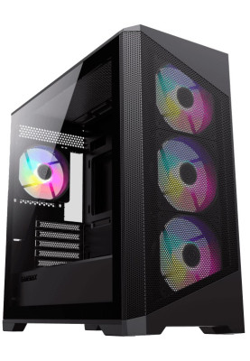 Корпус GameMax Destroyer Mesh Black, без БЖ, Mini Tower, Micro ATX / Mini ITX, 1xUSB 3.0, 2xUSB 2.0, 4x120 мм LED ARGB, 461x210х450 мм