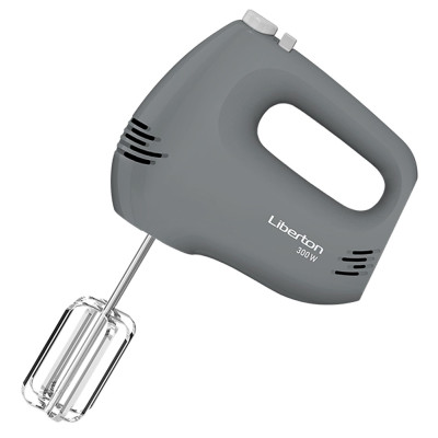 Міксер Liberton LHM-2809, Grey, 300W, ручний, 5 швидкостей, вінчики, гаки для замісу тіста, корпус з ABS пластику