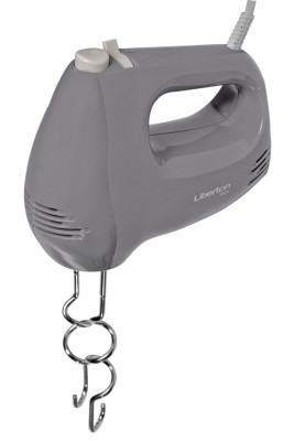 Міксер Liberton LHM-2809, Grey, 300W, ручний, 5 швидкостей, вінчики, гаки для замісу тіста, корпус з ABS пластику