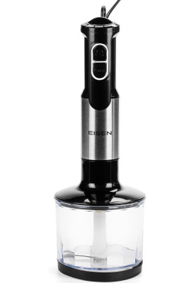 Блендер Eisen EBSS-311SS, Black, 1200W, занурювальний, 2 швидкості з ступінчатим регулюванням, чаша для подрібнення 500мл, мірна склянка з кришкою 600мл, вінчик, насадка блендера