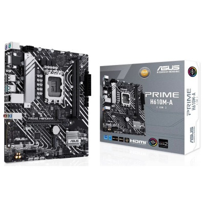 Мат.плата LGA1700, Asus PRIME H610M-A-CSM, H610, 2xDDR5, Int.Video(CPU), 4xSATA3, 2xM.2, 1xPCI-E 4.0 x16, 1xPCI-E 3.0 x1, 1xM.2 (Key E), ALC997, I225V, 4xUSB3.2/6xUSB2.0, VGA/HDMI/DP, MicroATX