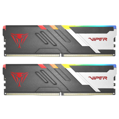 Пам'ять 16Gb x 2 (32Gb Kit) DDR5, 6800 MHz, Patriot Venom RGB, Black, 34-44-44-84, 1.4V, з радіатором (PVVR532G680C34K)