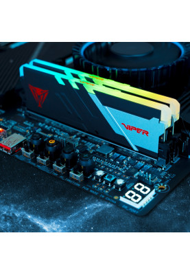 Пам'ять 16Gb x 2 (32Gb Kit) DDR5, 6800 MHz, Patriot Venom RGB, Black, 34-44-44-84, 1.4V, з радіатором (PVVR532G680C34K)
