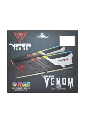 Пам'ять 16Gb x 2 (32Gb Kit) DDR5, 6800 MHz, Patriot Venom RGB, Black, 34-44-44-84, 1.4V, з радіатором (PVVR532G680C34K)