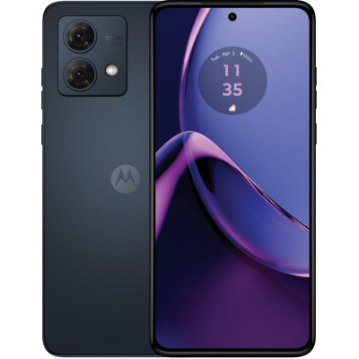Смартфон Motorola G84, Midnight Blue, 5G, 2 NanoSIM, 6.55" (2400х1080, pOLED, 120 Гц), Qualcomm Snapdragon 695 (8 ядер), Adreno 619, 12Gb, 256Gb, NFC, WiFi 5, Bluetooth 5.1, 50/8Mp + 16Mp, Type-C, 5000 mAh (33 Вт), IP54, Android 13