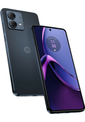 Смартфон Motorola G84, Midnight Blue, 5G, 2 NanoSIM, 6.55" (2400х1080, pOLED, 120 Гц), Qualcomm Snapdragon 695 (8 ядер), Adreno 619, 12Gb, 256Gb, NFC, WiFi 5, Bluetooth 5.1, 50/8Mp + 16Mp, Type-C, 5000 mAh (33 Вт), IP54, Android 13