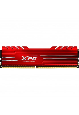 Пам'ять 8Gb DDR4, 3200 MHz, ADATA XPG GAMMIX D10, Red, 16-20-20 1.35V, з радіатором (AX4U32008G16A-SR10)