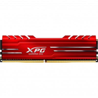 Пам'ять 8Gb DDR4, 3200 MHz, ADATA XPG GAMMIX D10, Red, 16-20-20 1.35V, з радіатором (AX4U32008G16A-SR10)