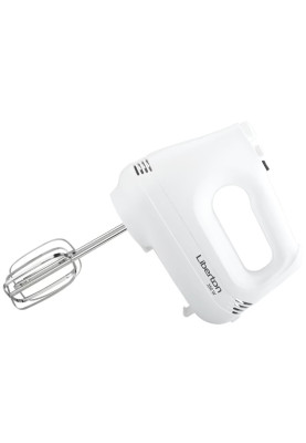 Міксер Liberton LHM-2801, White, 350W, ручний, 6 швидкостей, турбо режим, вінчики, гаки для замісу тіста, корпус з ABS пластику