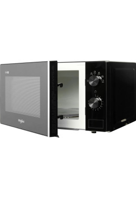 Мікрохвильова піч Whirlpool MWP 101 B, Black, 700W, 20 л, 6 рівнів потужності, керування поворотні перемикачі, таймер, авторозморожування, автоматичний розігрів, відкриття кнопкою