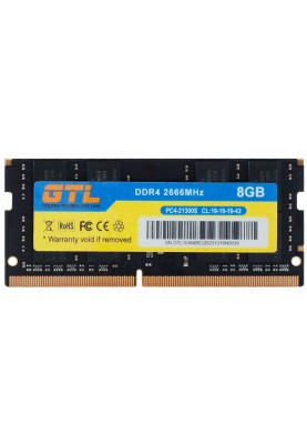 Пам'ять SO-DIMM, DDR4, 8Gb, 2666 MHz, GTL, 1.2V, CL19 (GTLSD8D426BK)