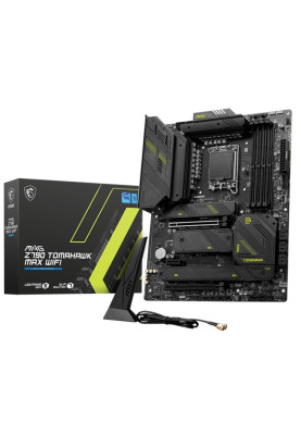 Материнська плата LGA1700, MSI MAG Z790 TOMAHAWK MAX WIFI, Z790, 4xDDR5, Int.Video(CPU), 8xSATA3, 4xM.2, 1xPCI-E 5.0 x16, 1xPCI-E 4.0 x16, 1xPCI-E 3.0 x1, ALC4080, I225V, WiFi 7, Bluetooth 5.4, 13xUSB3.2/4xUSB2.0, HDMI/DP, ATX