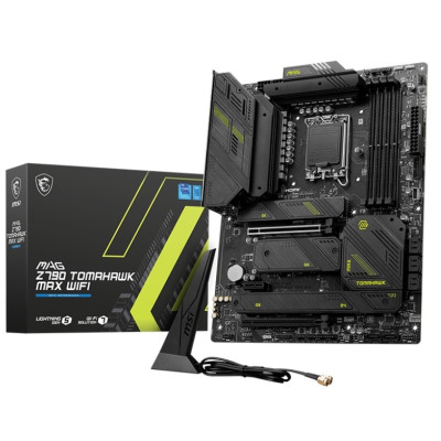 Материнська плата LGA1700, MSI MAG Z790 TOMAHAWK MAX WIFI, Z790, 4xDDR5, Int.Video(CPU), 8xSATA3, 4xM.2, 1xPCI-E 5.0 x16, 1xPCI-E 4.0 x16, 1xPCI-E 3.0 x1, ALC4080, I225V, WiFi 7, Bluetooth 5.4, 13xUSB3.2/4xUSB2.0, HDMI/DP, ATX