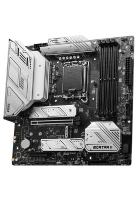 Материнська плата LGA1700, MSI MAG B760M MORTAR WIFI II, B760, 4xDDR5, Int.Video(CPU), 4xSATA3, 3xM.2, 1xPCI-E 5.9 x16, 1xPCI-E 3.0 x1, ALC897, Realtek 2.5Gbps, WiFi 6E, Bluetooth 5.3, 7xUSB3.2/8xUSB2.0, HDMI/DP, MicroATX