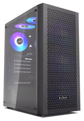 Корпус PcCooler MA100 MESH, Black, Mid Tower, без БЖ, для ATX / Micro ATX / Mini ITX, 1xUSB 3.0 / 2xUSB 2.0, макс. CPU - 160 мм / GPU - 310 мм, 3x120 мм ARGB, бічна панель із загартованого скла