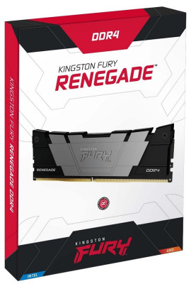Пам'ять 8Gb x 2 (16Gb Kit) DDR4, 3200 MHz, Kingston Fury Renegade, Black, 16-18-18, 1.35V, з радіатором (KF432C16RB2K2/16)