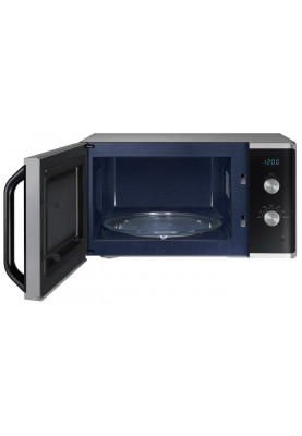 Мікрохвильова піч Samsung MS23K3614AS/UA, Black/Silver, 800W, 23л, звичайна, 6 рівнів потужності, керування механічне, дисплей, годинник,