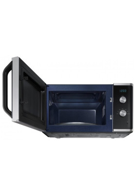 Мікрохвильова піч Samsung MS23K3614AS/UA, Black/Silver, 800W, 23л, звичайна, 6 рівнів потужності, керування механічне, дисплей, годинник,