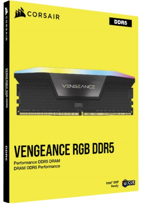 Пам'ять 24Gb x 2 (48Gb Kit) DDR5, 6000 MHz, Corsair Vengeance RGB, Black, 36-44-44-96, 1.4V, з радіатором (CMH48GX5M2E6000C36)