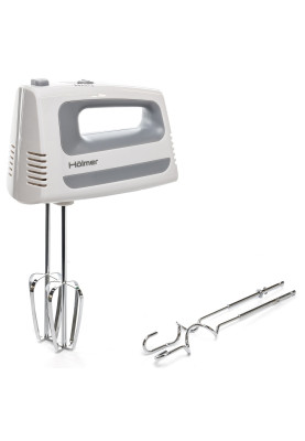 Міксер із чашею Eisen HHM-403, White/Grey, 400W, 5 швидкостей, чаша 3л з нерж сталі БЕЗ обертання, вінчики та гаки для тіста