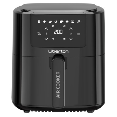 Мультипіч Liberton LAF-3201, Black, 1500W, 5л, 8 програм, керування сенсорне, таймер, автовідключення, антипригарне покриття чаші, 80-200 ˚C, тримач для тостів, щипці для іжі, щітка для олії
