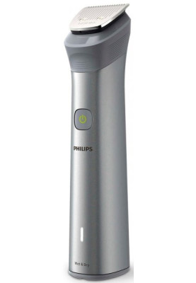 Тример Philips MG5940/15, Silver, для бороди, тіла та голови, 12 насадок, 0.5-16мм, живлення акумулятор(120хв) / мережа, індикатор зарядки, водонепроникний, в комплекті м'який футляр