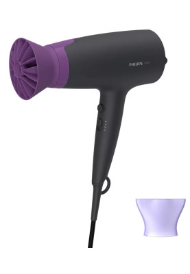 Фен Philips BHD351/30, Black/Purple, 2100W, 6 швидкостей, 6 режимів, іонізація, концентратор, насадка ThermoProtect, DC двигун