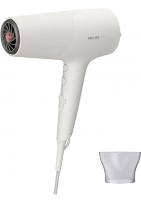 Фен Philips BHD501/00, White, 2100W, 2 швидкостей, 3 режими, подвійна іонізація, концентратор, технологія ThermoShield, DC двигун
