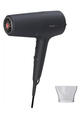 Фен Philips BHD504/00, Black, 2100W, 2 швидкостей, 3 режими, подвійна іонізація, концентратор, технологія ThermoShield, DC двигун