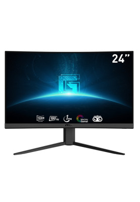 Монітор вигнутий 23.6" MSI G24C4 E2, Black, WLED, VA, 1920x1080 (16:9), 1 мс, 180 Гц, 250 кд/м², 3000:1, 1500R, 178°/178°, DP/2xHDMI, VESA 100x100 мм, Adaptive Sync