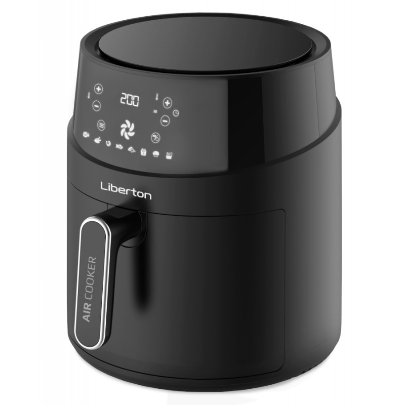Мультипіч Liberton LAF-3200, Black, 1300W, 4.5л, 8 програм, керування сенсорне, таймер, автовідключення, антипригарне покриття чаші, 80-200 ˚C, тримач для тостів, щипці для іжі, щітка для олії