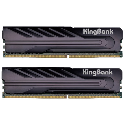 Пам'ять 8Gb x 2 (16Gb Kit) DDR4, 3600 MHz, KingBank, Silver, 18-22-22-42, 1.35V, з радіатором (KB3600H8X2)