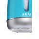Електрочайник Akai AK5535, Blue, 2200W, 1.7л, дисковий, термостійкий пластиковий корпус, індикатор рівня води, знімний фільтр від накипу, автоматичне відключення при відсутності води, захист від перегріву
