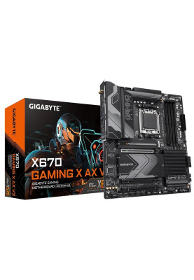 Материнська плата AM5 Gigabyte X670 GAMING X AX V2, X670, 4xDDR5, Int.Video (CPU), 4xSATA3, 4xM.2, 1xPCI-E 4.0 x16, 2xPCI-E 3.0 x16, Realtek 2.5GbE, WiFi 6E, Bluetooth 5.3, 14xUSB3.2/8xUSB2.0, HDMI, ATX