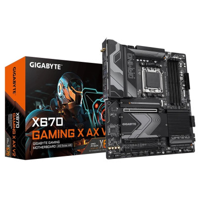 Материнська плата AM5 Gigabyte X670 GAMING X AX V2, X670, 4xDDR5, Int.Video (CPU), 4xSATA3, 4xM.2, 1xPCI-E 4.0 x16, 2xPCI-E 3.0 x16, Realtek 2.5GbE, WiFi 6E, Bluetooth 5.3, 14xUSB3.2/8xUSB2.0, HDMI, ATX