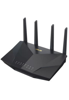 Роутер Asus RT-AX5400, Black, WiFi 6, 2.4GHz (574 Mbps) / 5GHz (4804 Mbps), 4xGLan / 1xGWan, 1xUSB 3.2, WPS, AiMesh, 4 дводіапазонні фіксовані антенни
