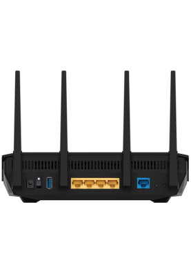 Роутер Asus RT-AX5400, Black, WiFi 6, 2.4GHz (574 Mbps) / 5GHz (4804 Mbps), 4xGLan / 1xGWan, 1xUSB 3.2, WPS, AiMesh, 4 дводіапазонні фіксовані антенни