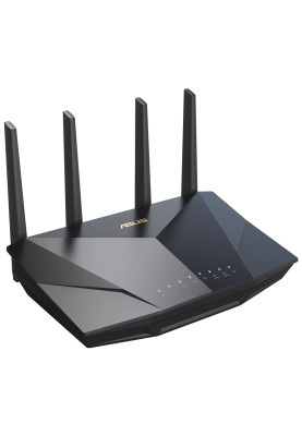 Роутер Asus RT-AX5400, Black, WiFi 6, 2.4GHz (574 Mbps) / 5GHz (4804 Mbps), 4xGLan / 1xGWan, 1xUSB 3.2, WPS, AiMesh, 4 дводіапазонні фіксовані антенни